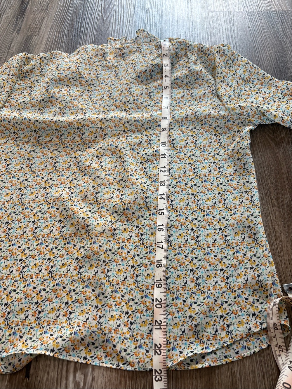 Chelsea & Violet Cream Floral Ruffle Button-Front Blouse - Picture 8 of 10
